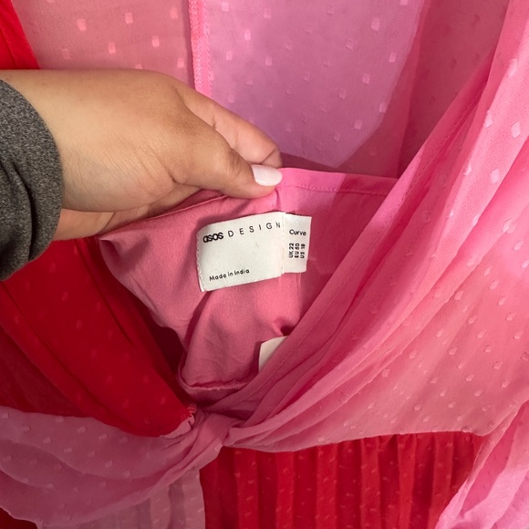 ASOS curve pink and red dress - Picture 2 of 2